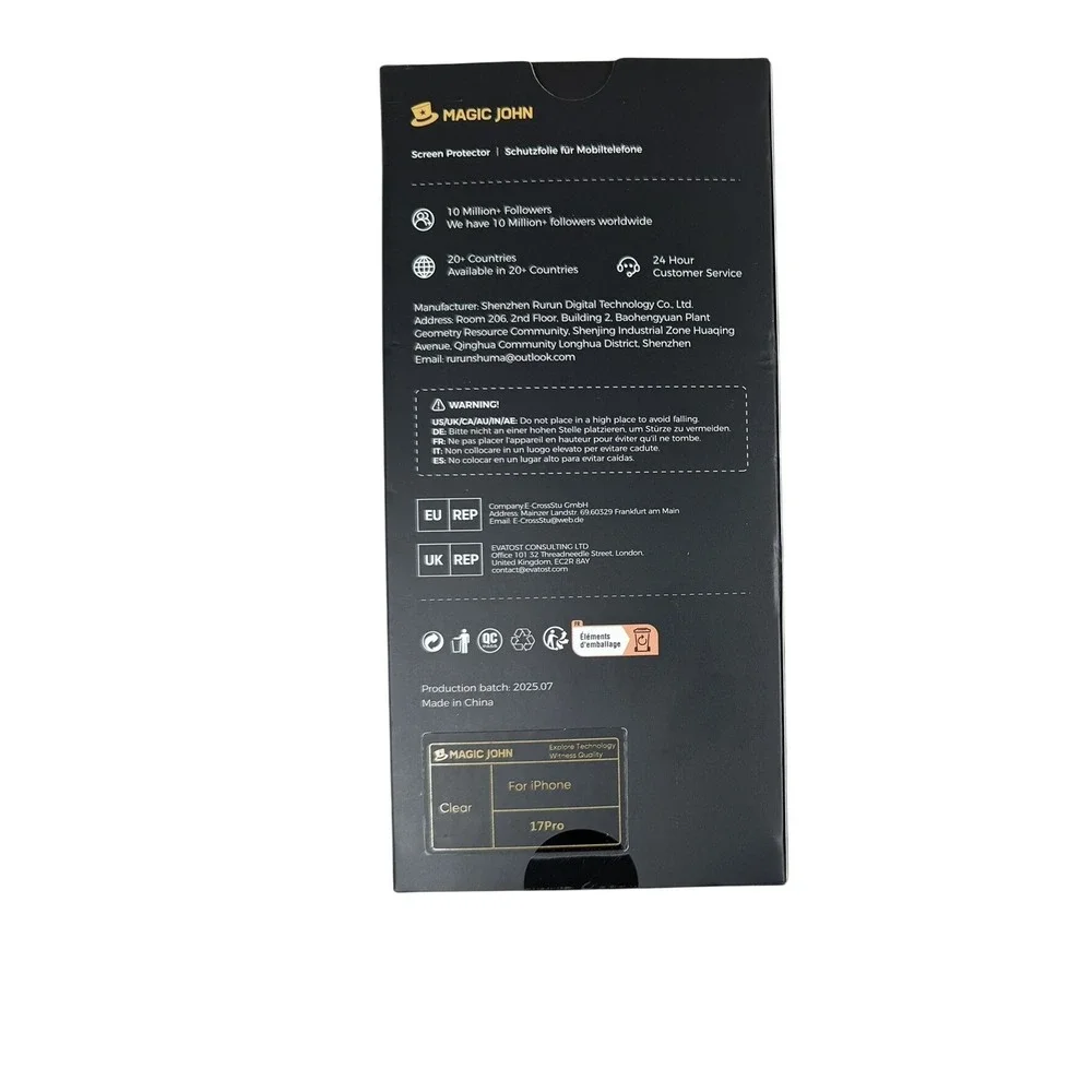 Magic John InstaGuard+ Screen Protector For iPhone 17Pro Clear NIB‎